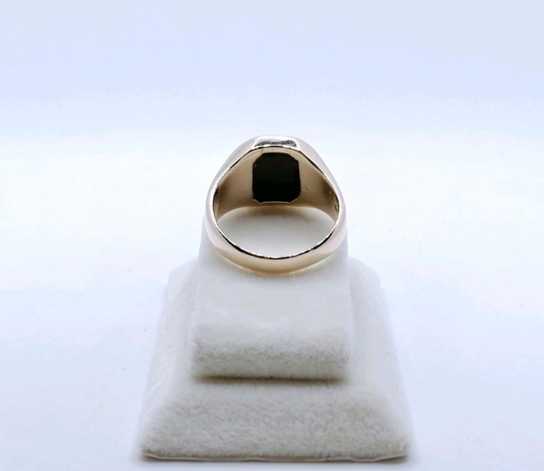 Vintage Ring Gold 585er Siegelring mit Heliotrop Gr. 60