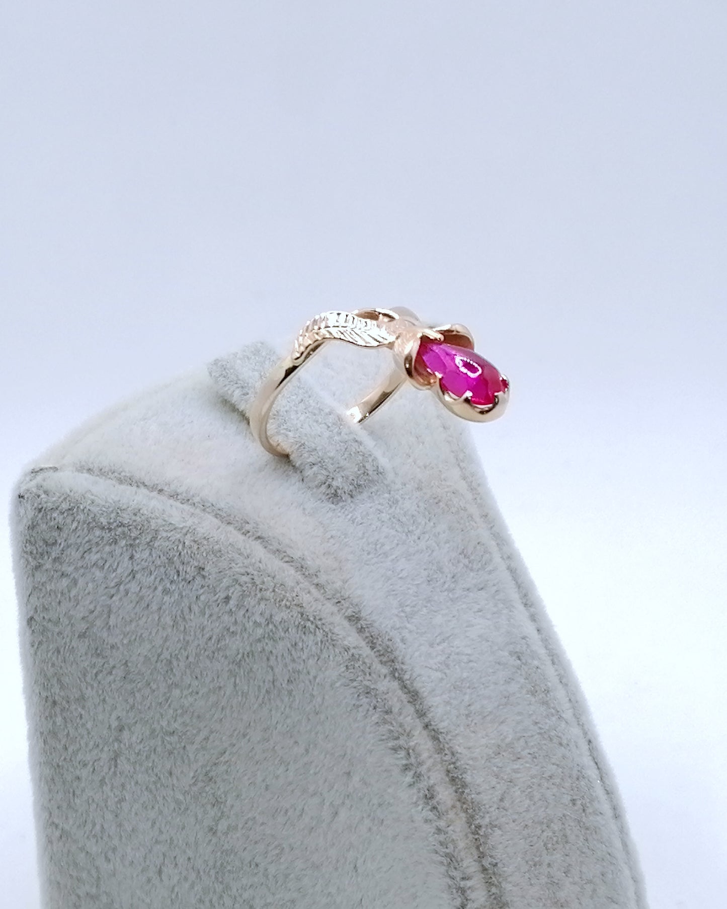 Ring Rotgold 583er Sowjet UdSSR Goldring mit Rubin