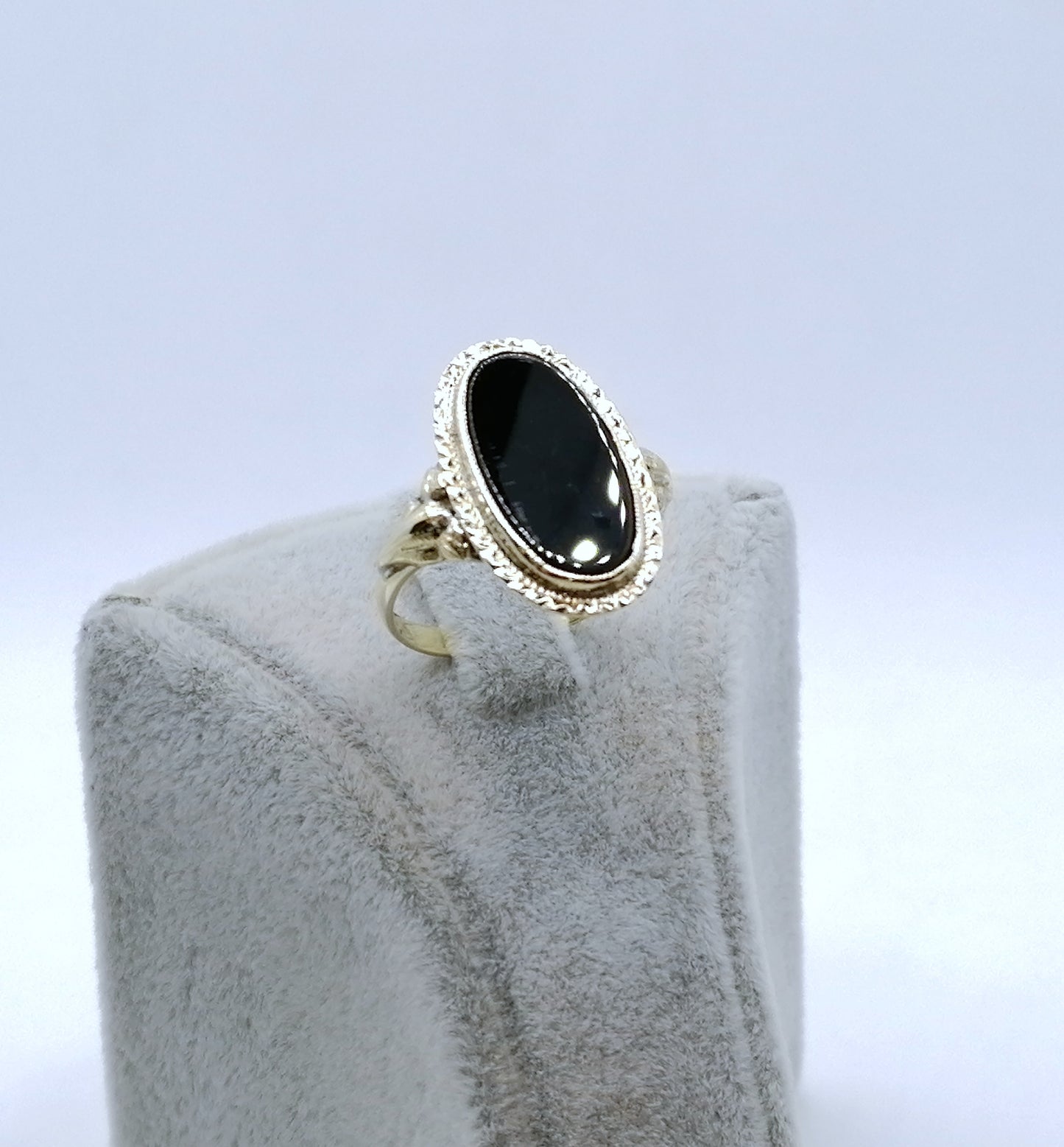 Ring Gold 585er mit Onyx Stein Vintage Gr. 60