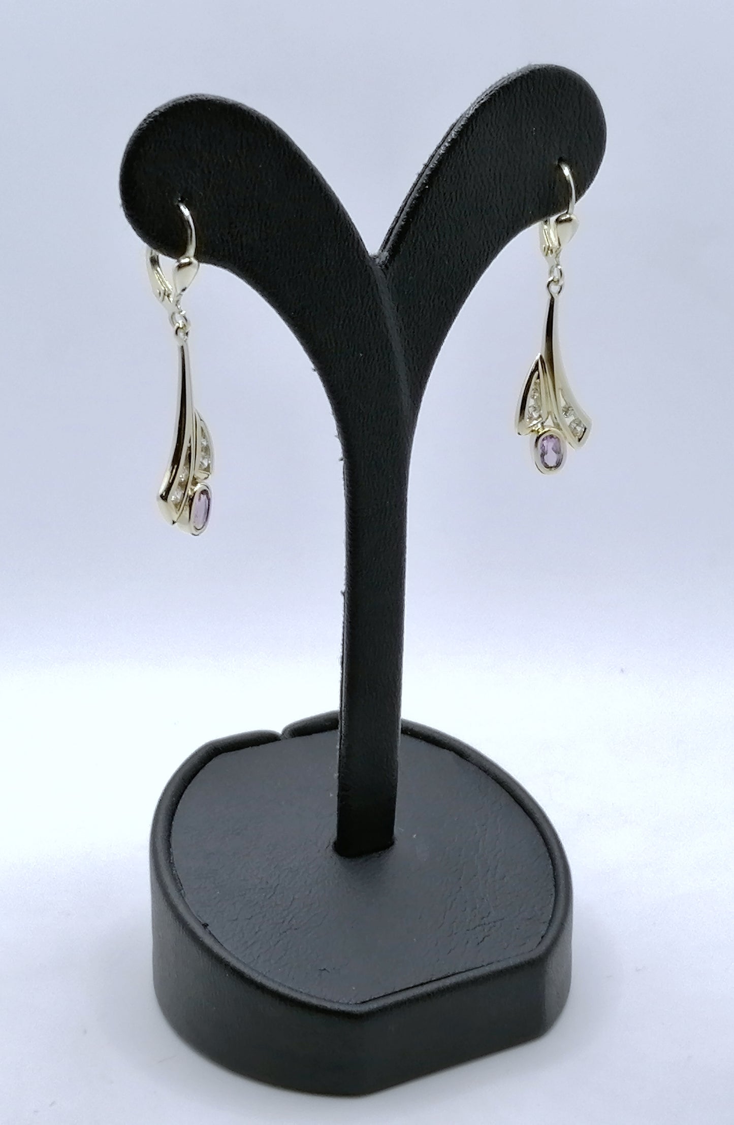 Ohrringe 585er Gold mit Amethysten und Zirkonia