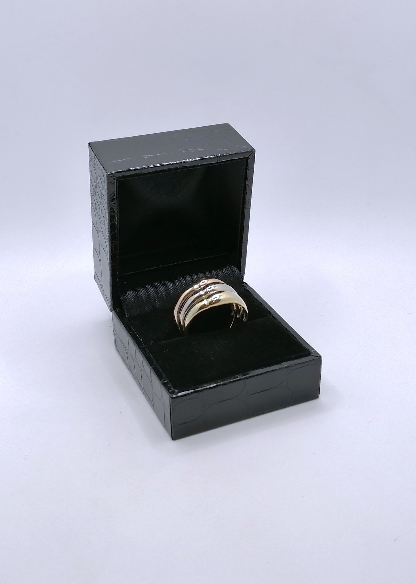 Ring Gold 585er Tricolor Gelbgold Rotgold Weißgold Gr. 57