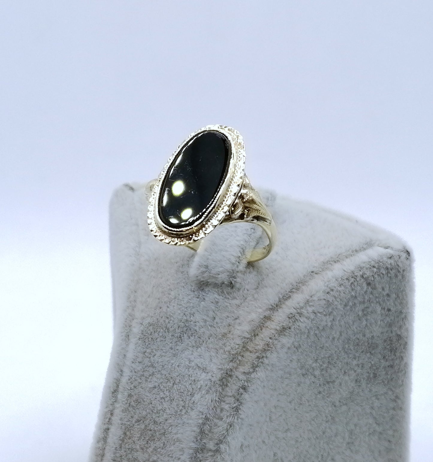 Ring Gold 585er mit Onyx Stein Vintage Gr. 60