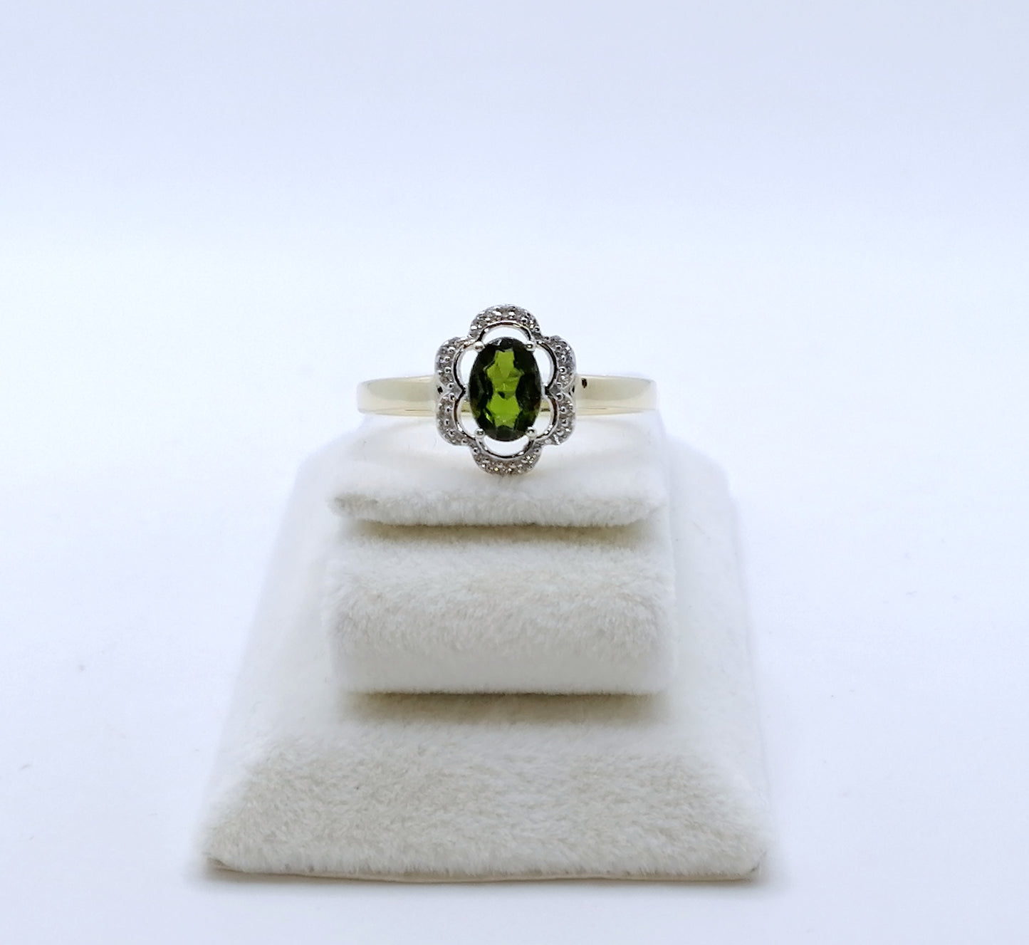 Ring Gold 375er mit Diopsid und Zirkonen Harry Ivens