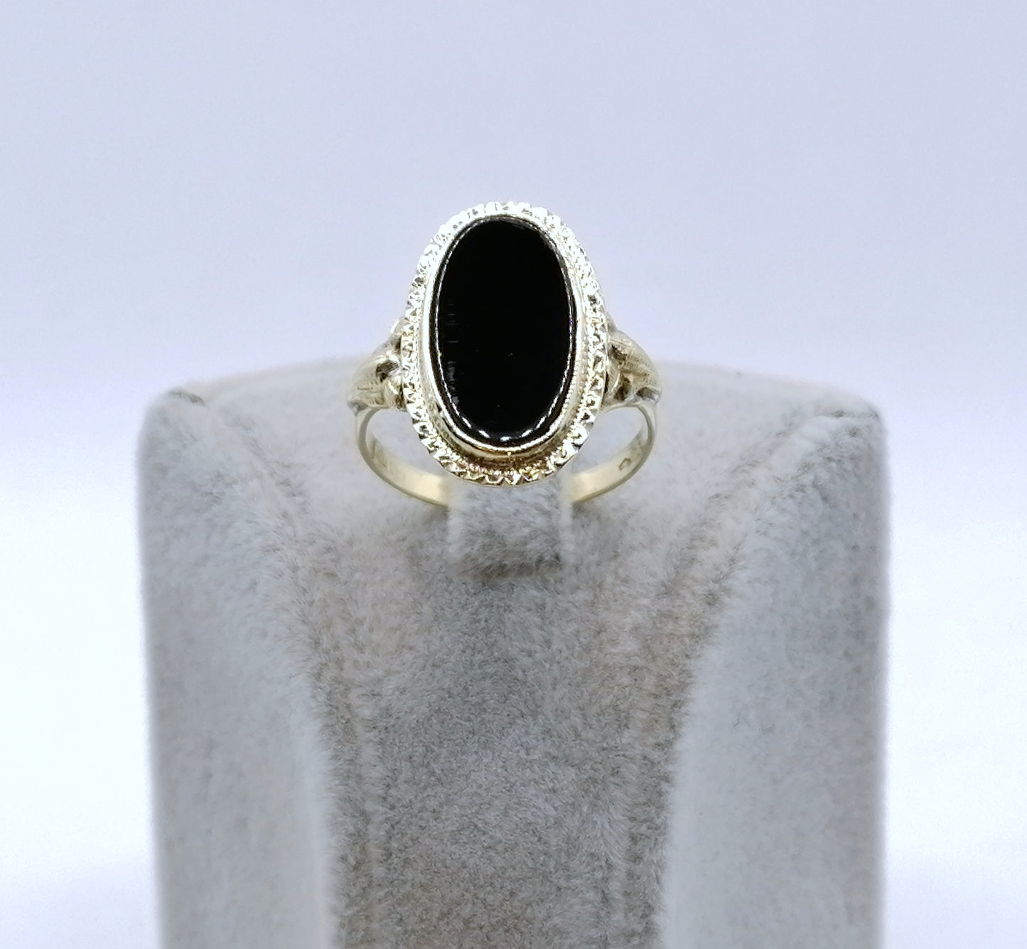 Ring Gold 585er mit Onyx Stein Vintage Gr. 60