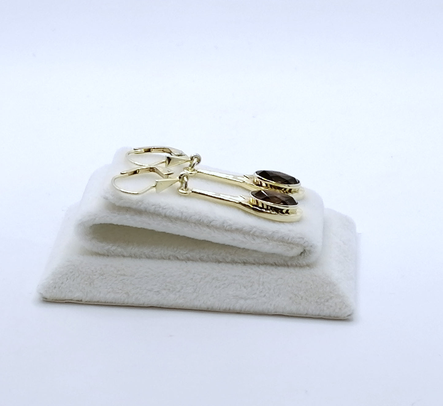 Ohrringe 585er Gold mit Rauchquarz - Ohrhänger