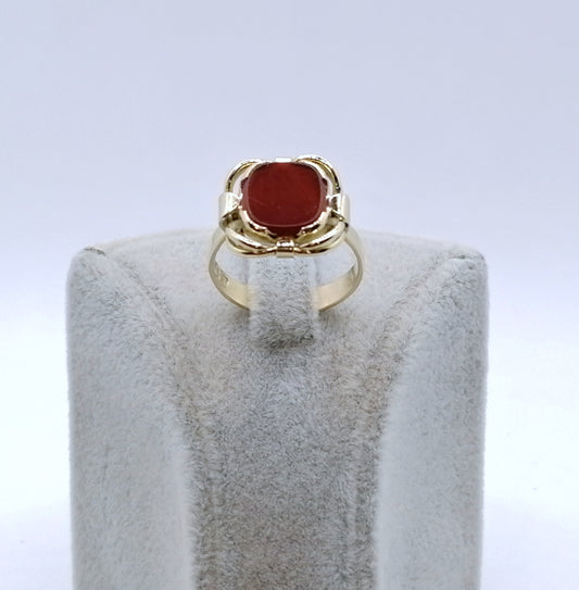 Ring Gold 585er mit Karneol Platte Siegelring Gr. 53