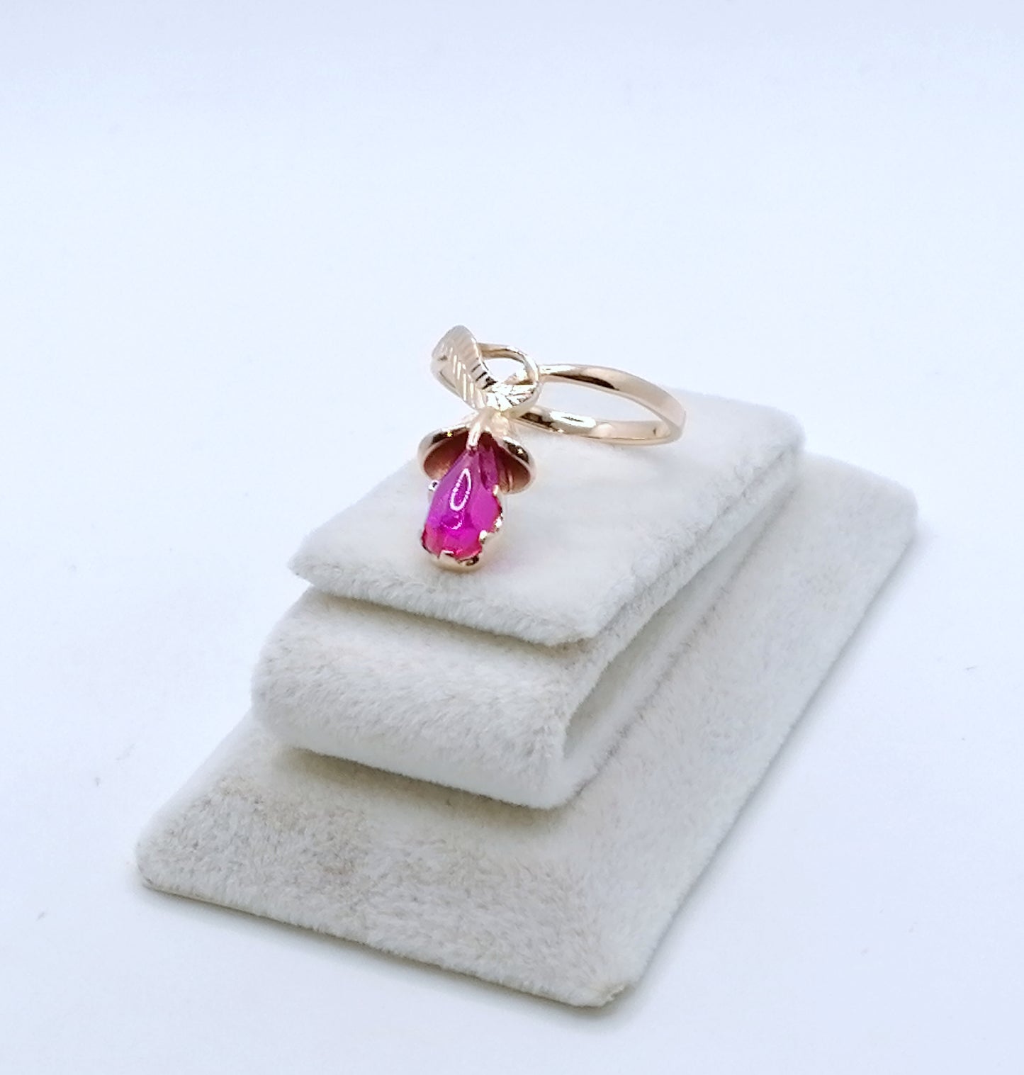 Ring Rotgold 583er Sowjet UdSSR Goldring mit Rubin