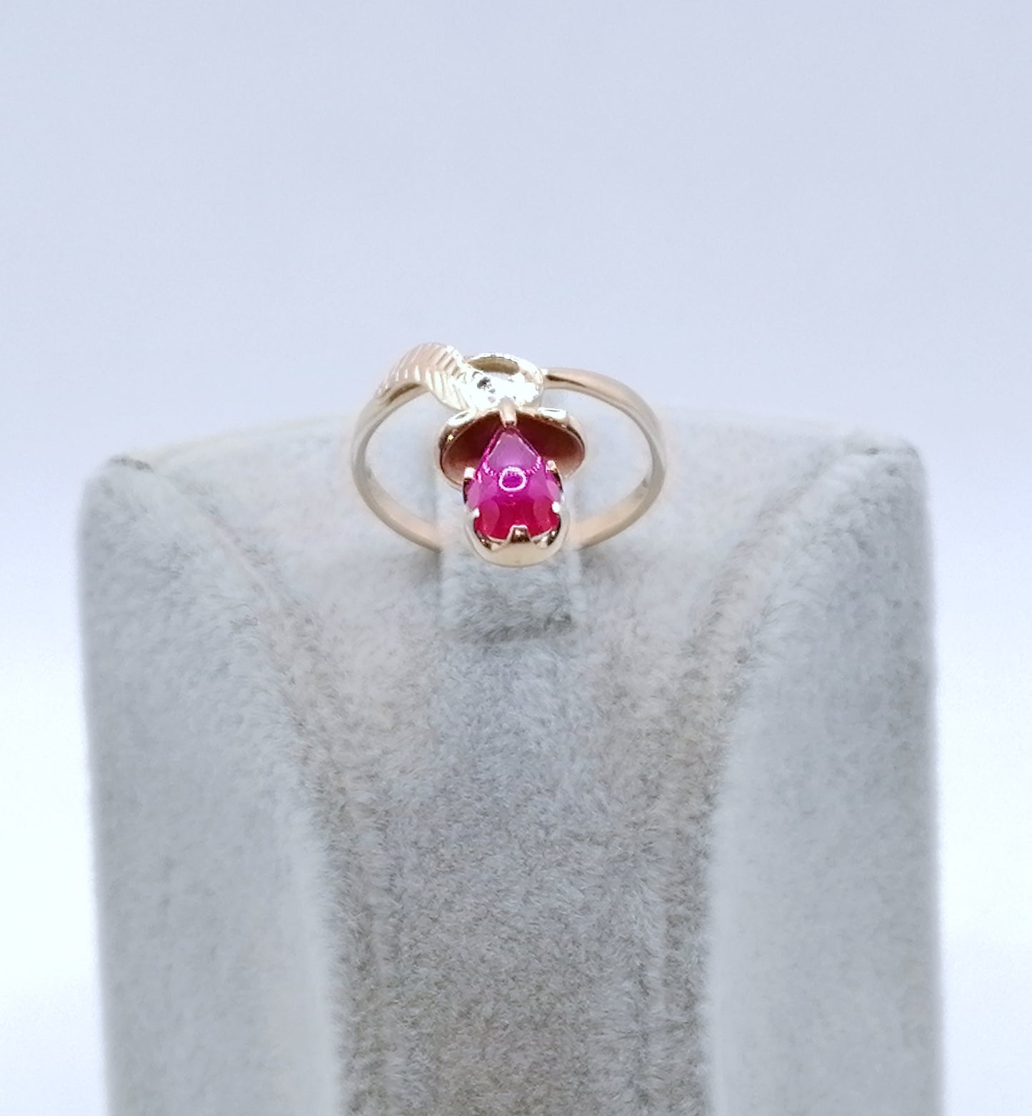 Ring Rotgold 583er Sowjet UdSSR Goldring mit Rubin