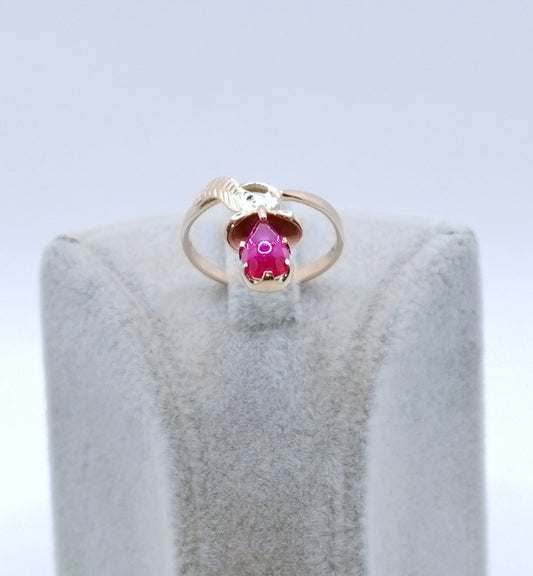 Ring Rotgold 583er Sowjet UdSSR Goldring mit Rubin