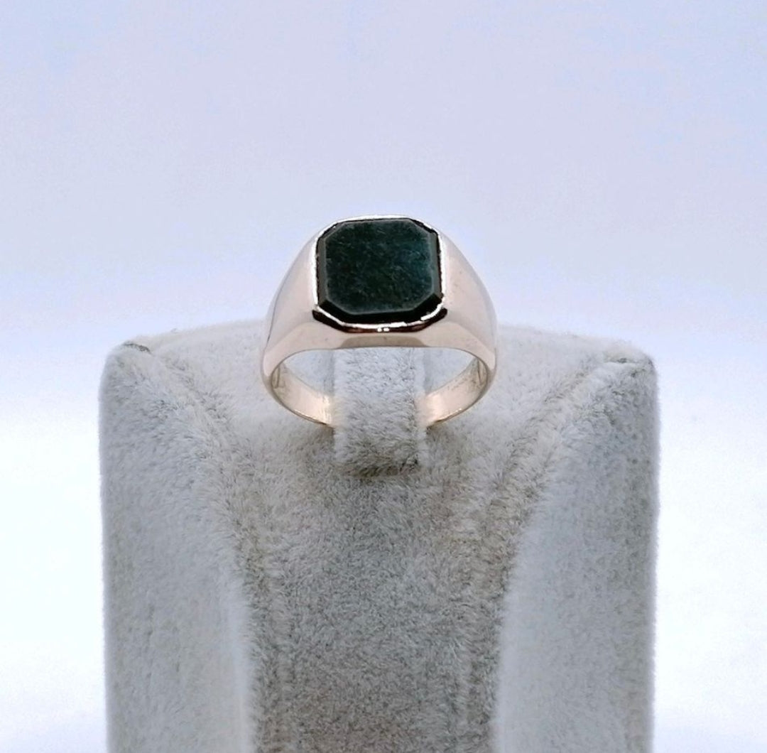 Vintage Ring Gold 585er Siegelring mit Heliotrop Gr. 60