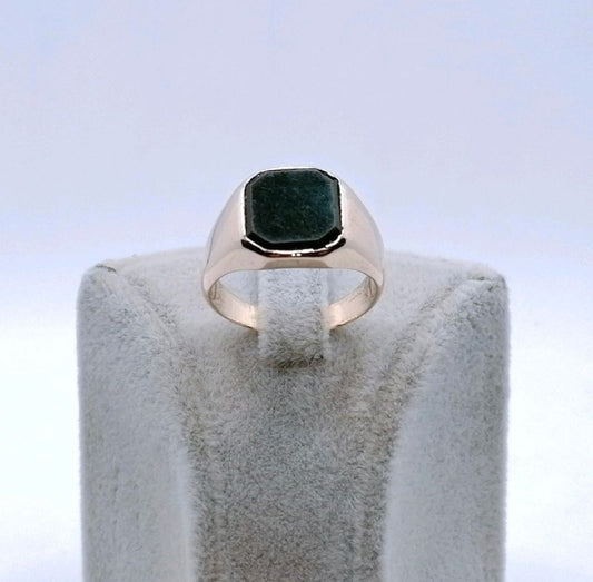 Vintage Ring Gold 585er Siegelring mit Heliotrop Gr. 60