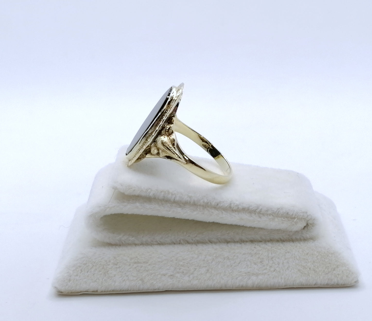 Ring Gold 585er mit Onyx Stein Vintage Gr. 60