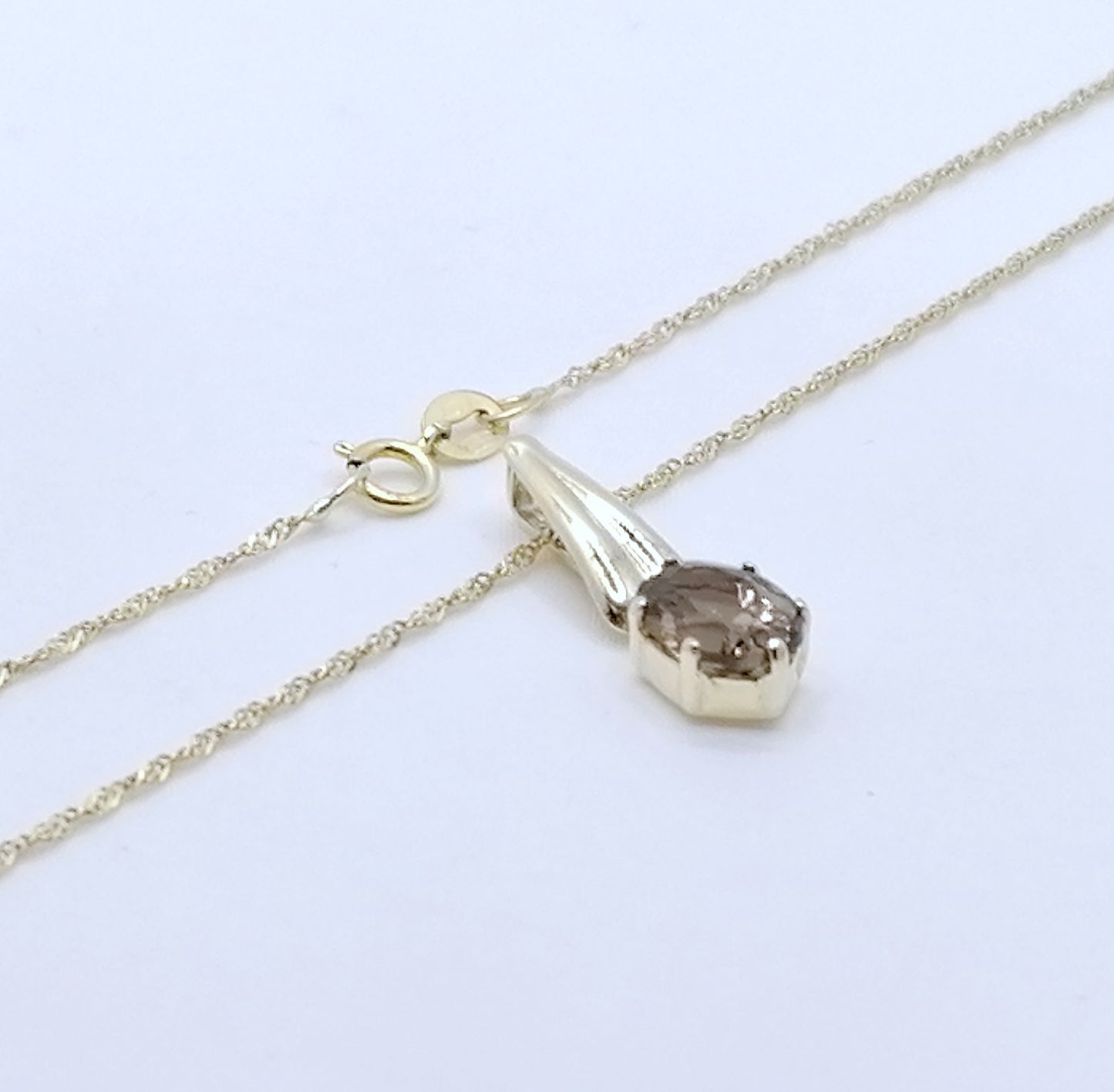 Halskette Gold 333 mit Rauchquarz Anhänger