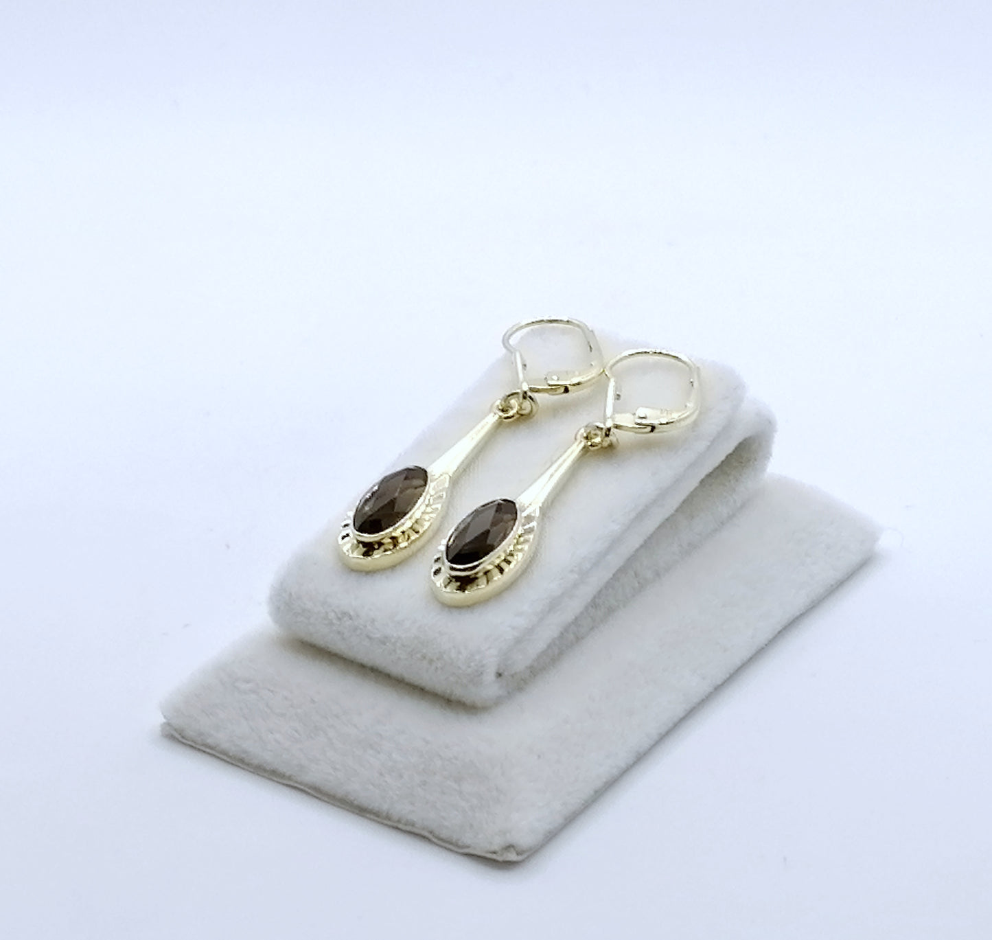 Ohrringe 585er Gold mit Rauchquarz - Ohrhänger