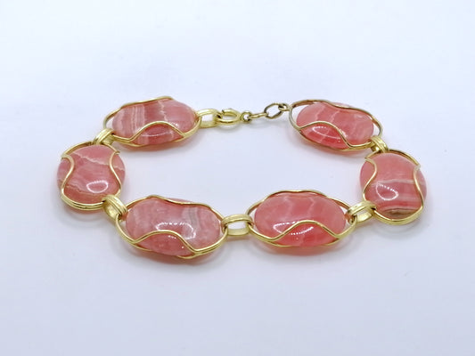 Armband Gold 333er mit Rosenquarz Steinen