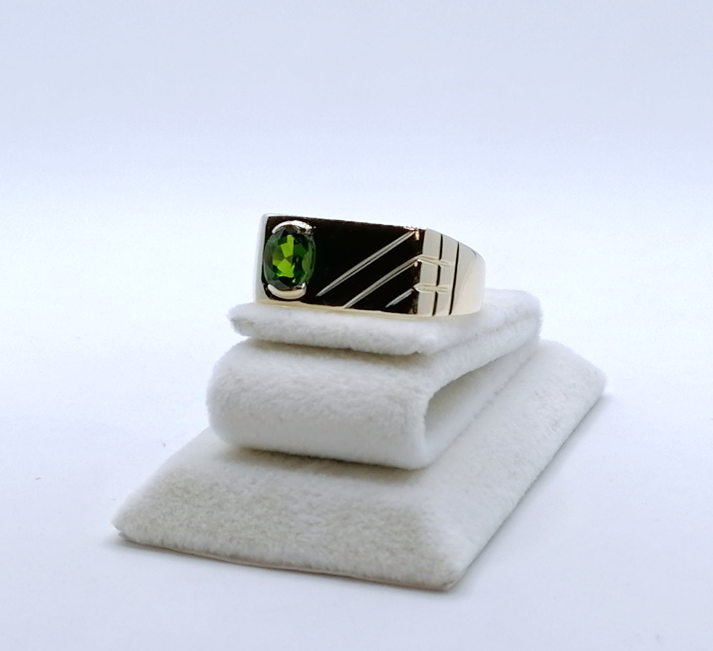 Ring Gold 375er mit Diopsid Siegelring Gr. 63