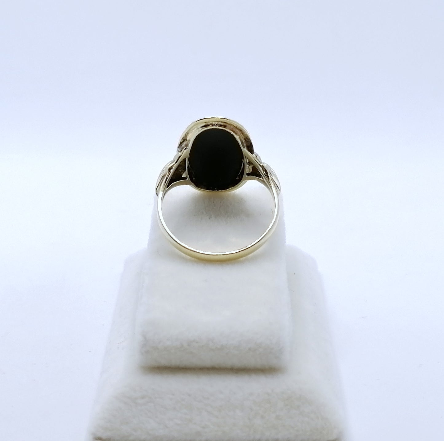 Ring Gold 585er mit Onyx Stein Vintage Gr. 60
