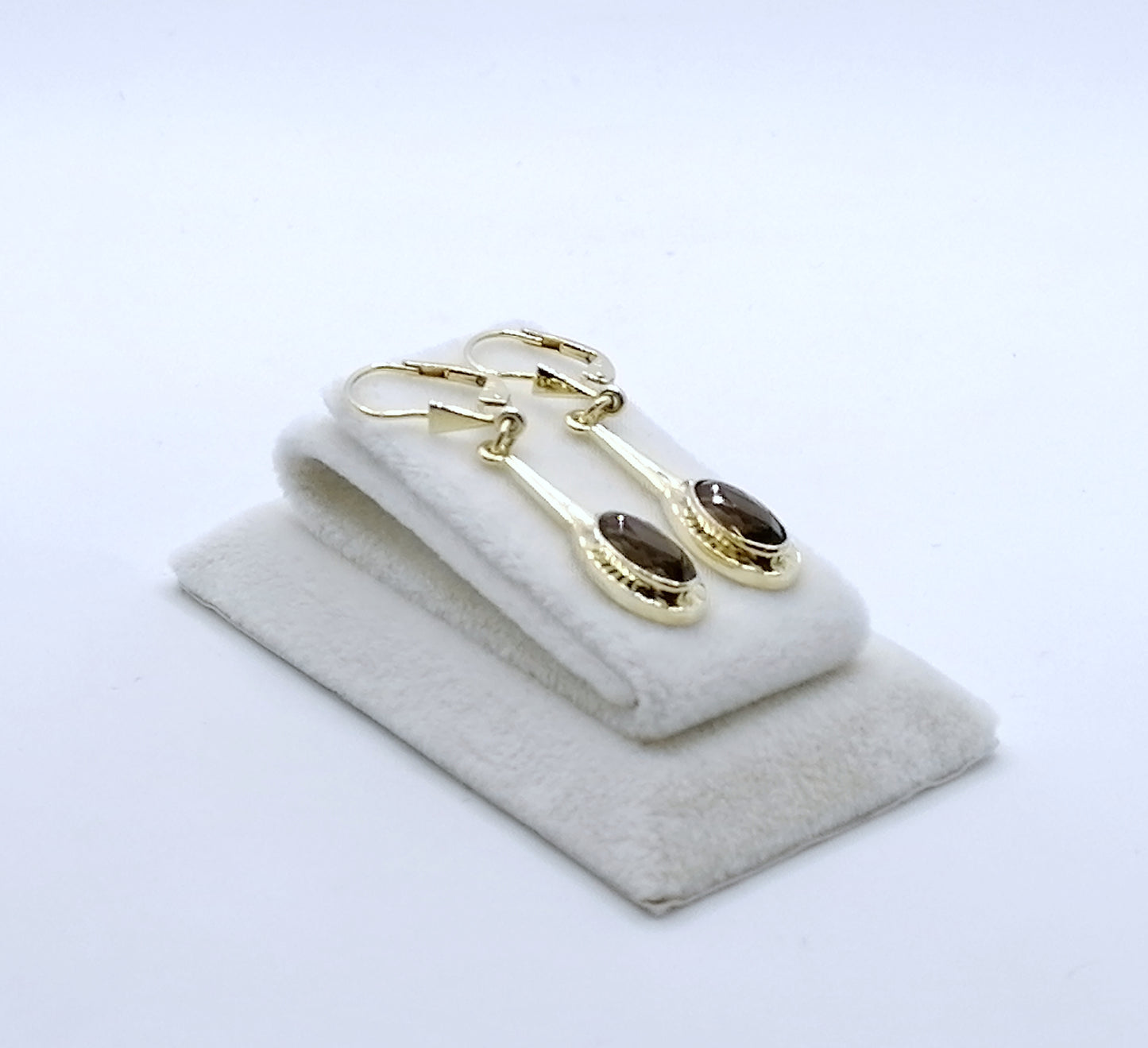Ohrringe 585er Gold mit Rauchquarz - Ohrhänger