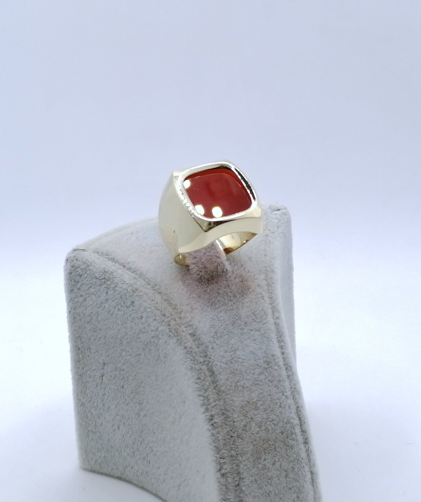 Ring Gold 333er mit Karneol Platte Siegelring Gr. 56