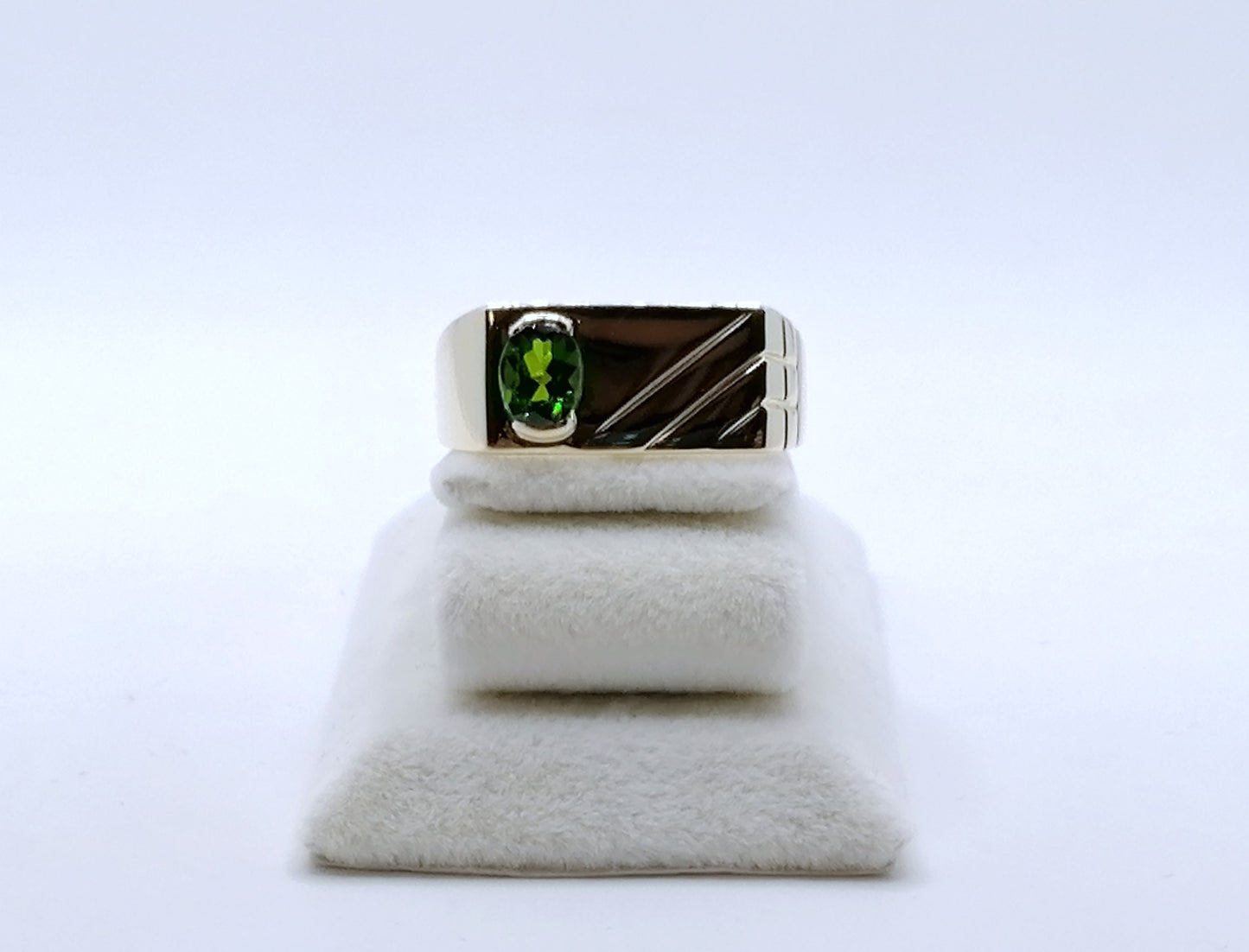Ring Gold 375er mit Diopsid Siegelring Gr. 63
