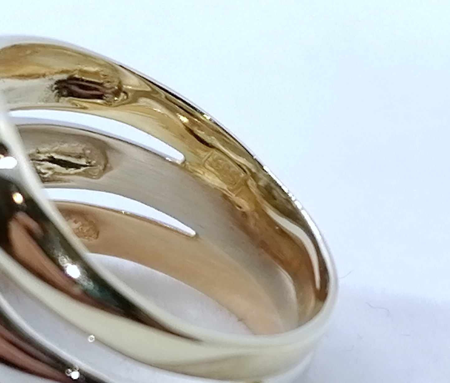 Ring Gold 585er Tricolor Gelbgold Rotgold Weißgold Gr. 57