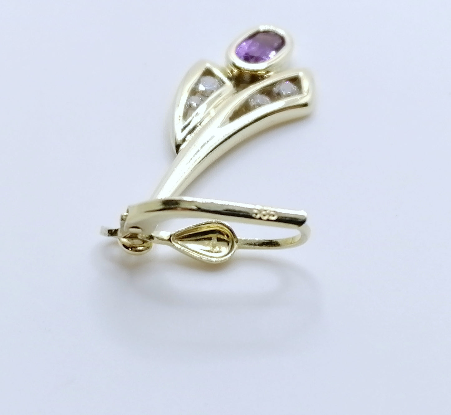 Ohrringe 585er Gold mit Amethysten und Zirkonia