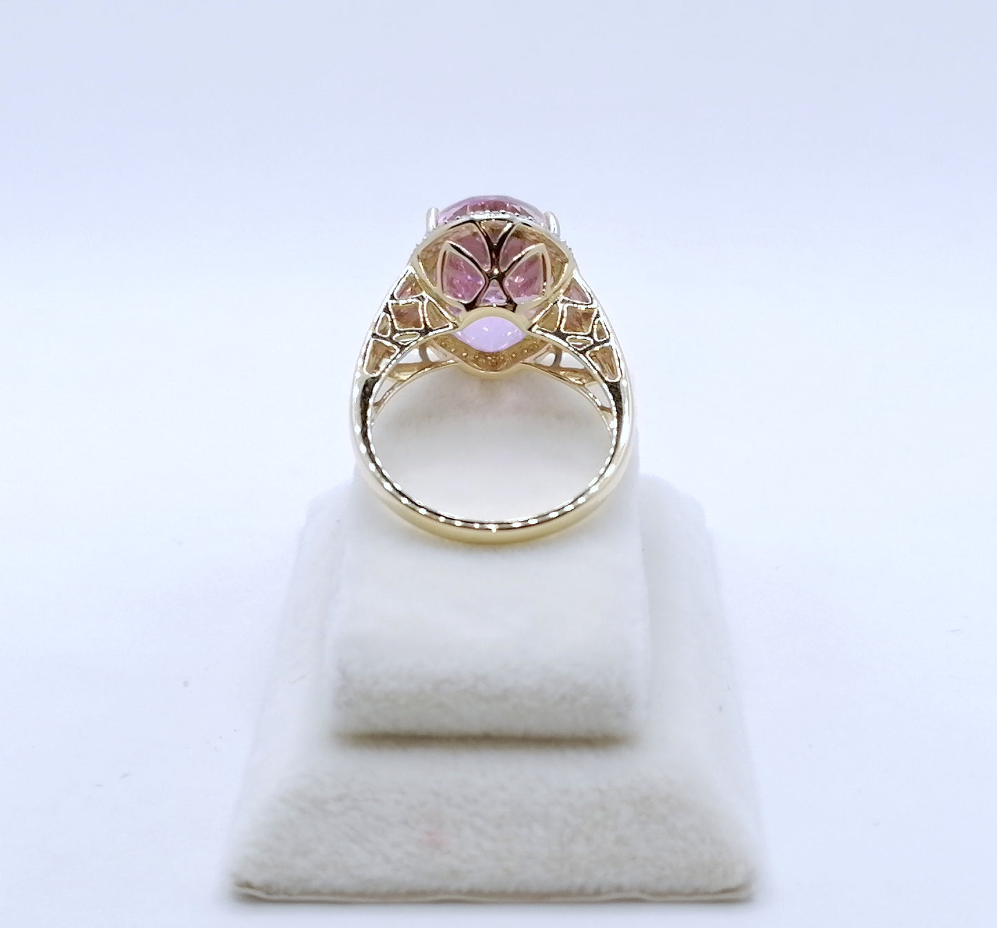 Ring Gold 585er mit Kunzit und Diamanten Harry Ivens