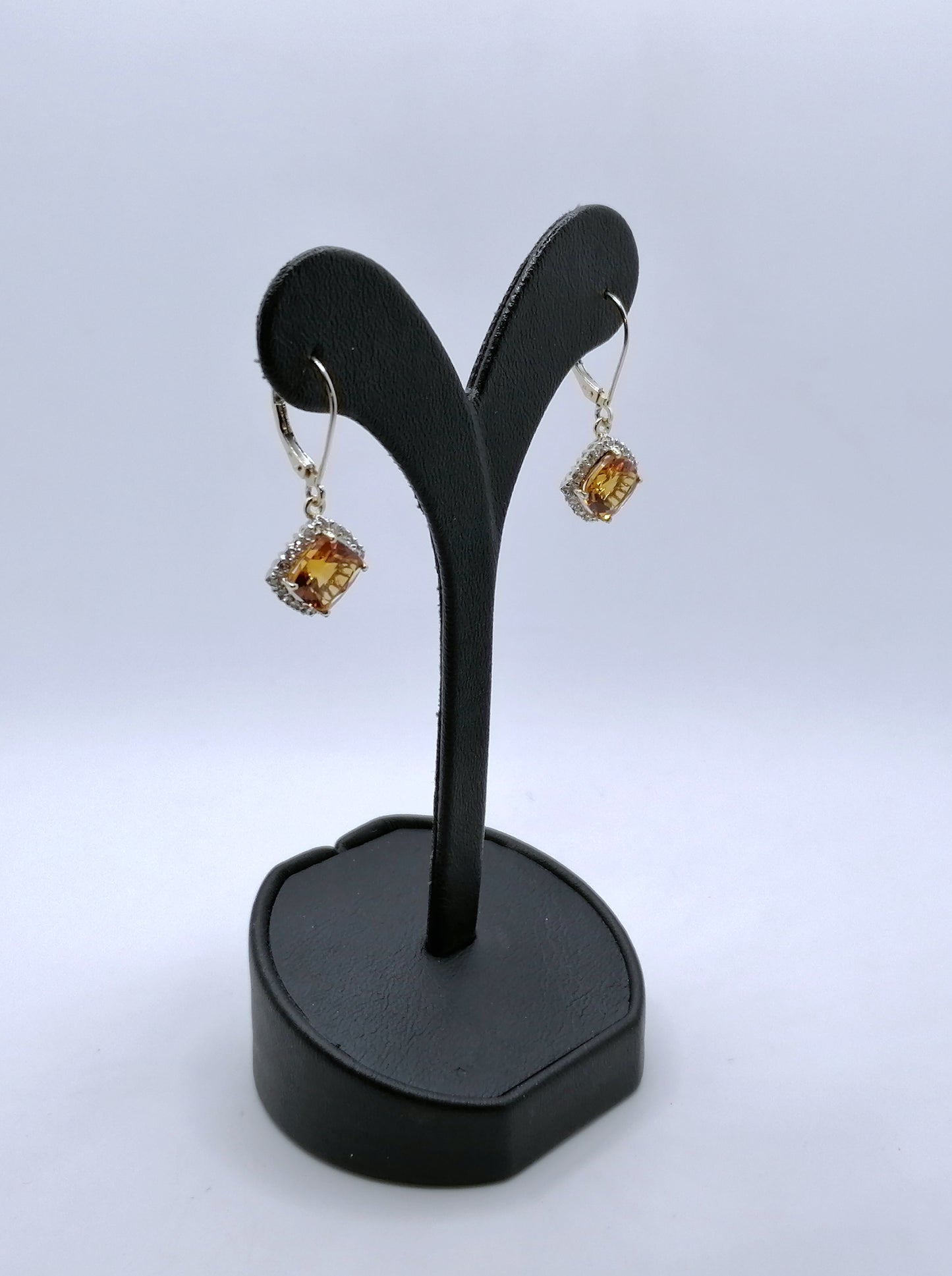 Ohrringe 375er Gold mit Citrin und Zirkon
