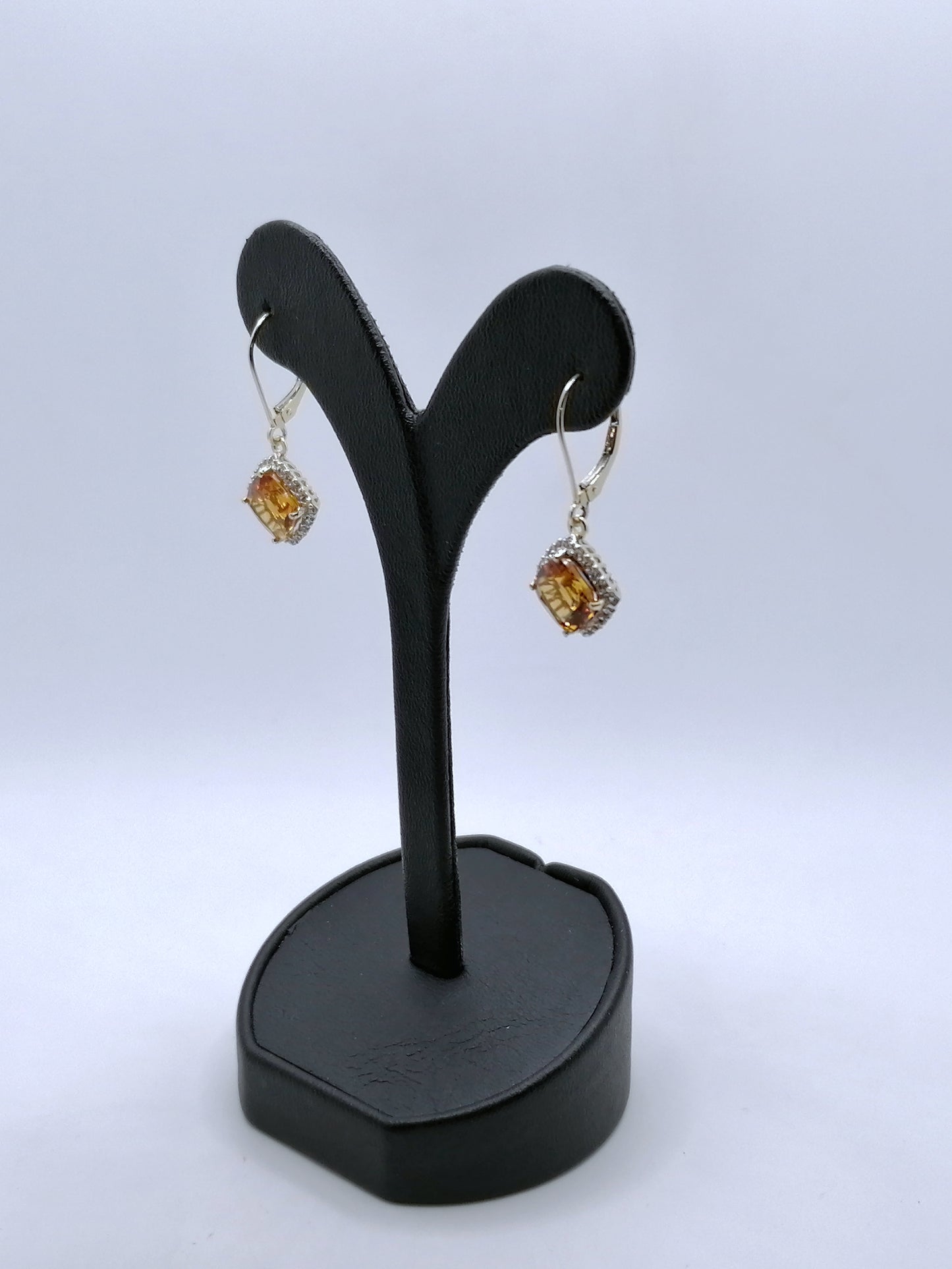 Ohrringe 375er Gold mit Citrin und Zirkon