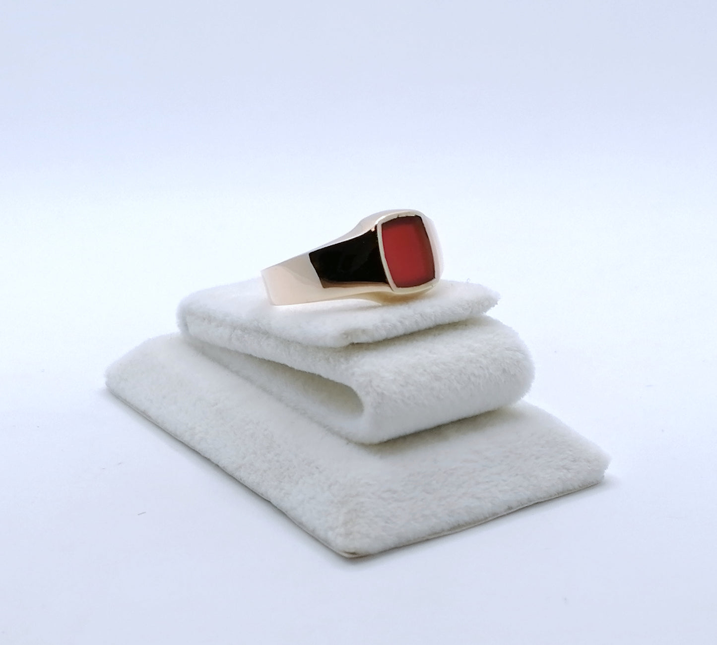 Ring Rotgold 333er mit Karneol Platte Siegelring Gr. 66