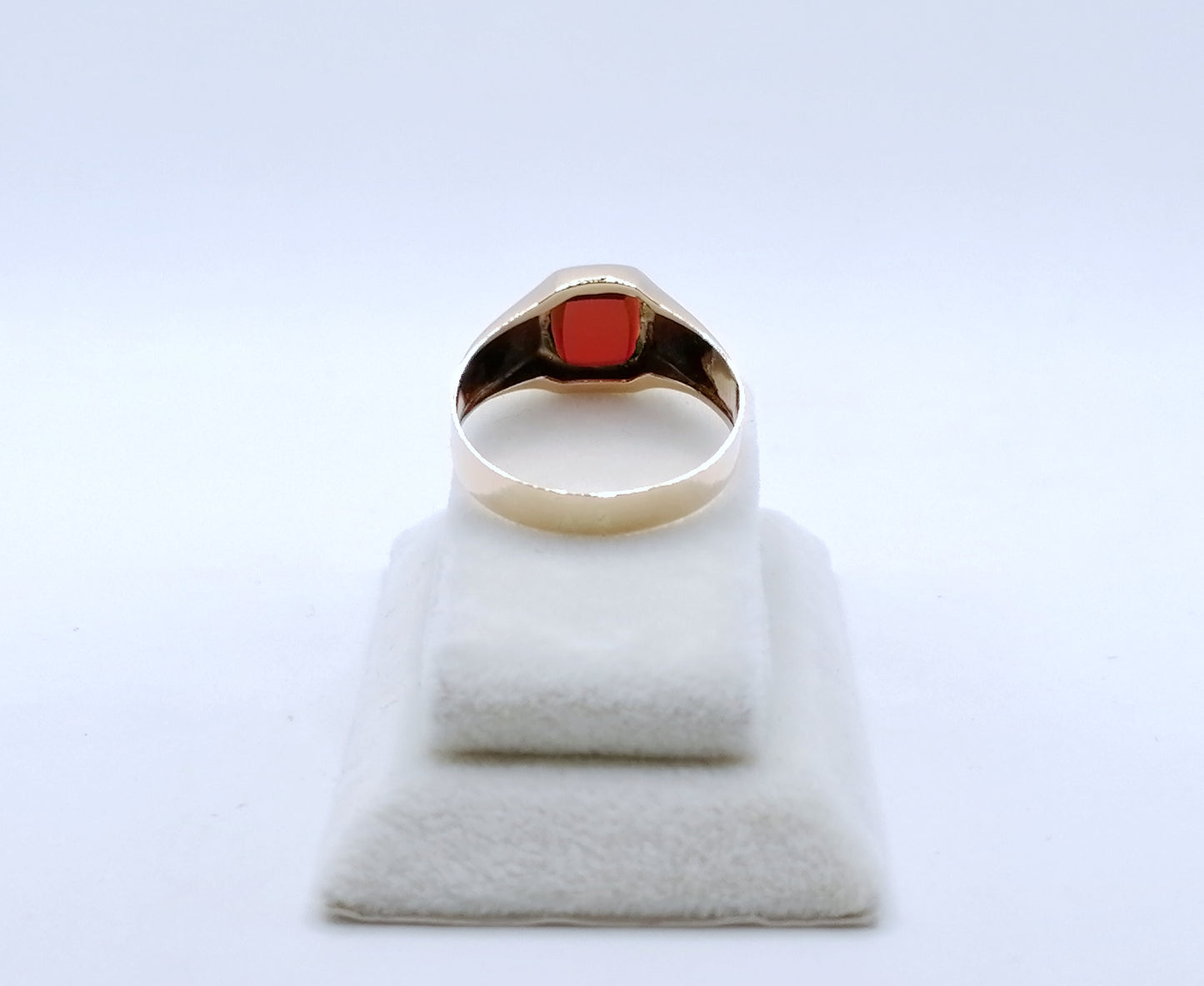 Ring Rotgold 333er mit Karneol Platte Siegelring Gr. 66