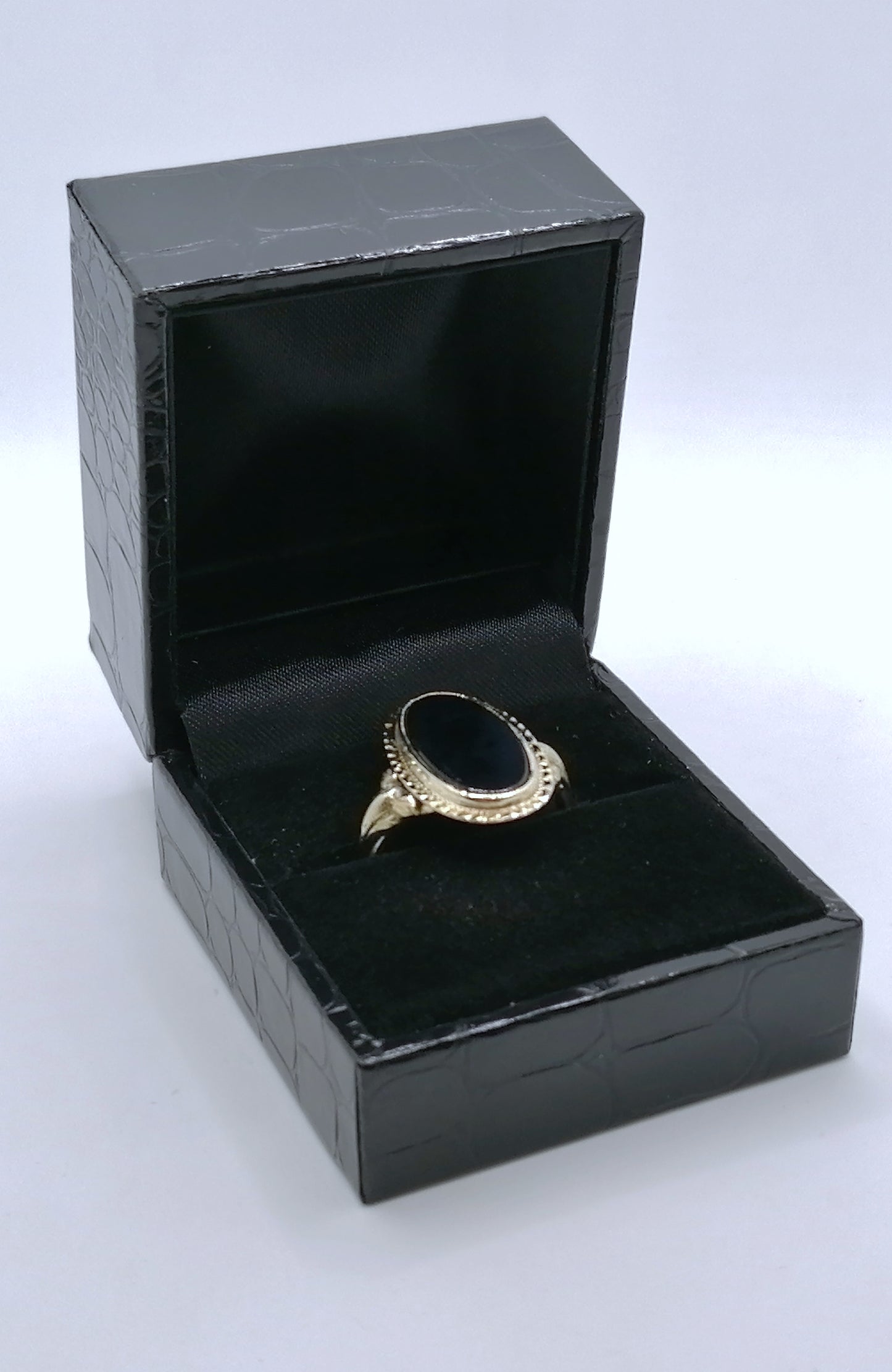 Ring Gold 585er mit Onyx Stein Vintage Gr. 60