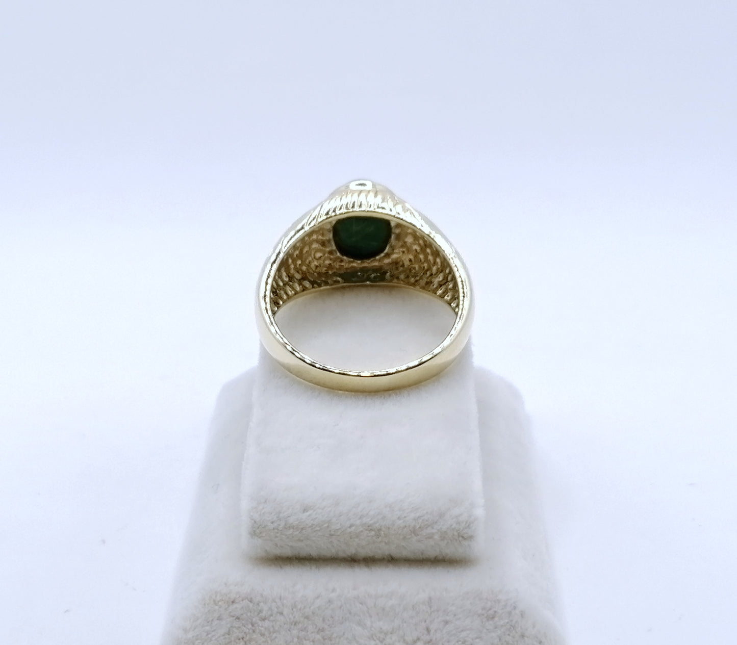 Englischer Ring Gold 375er mit Malachit