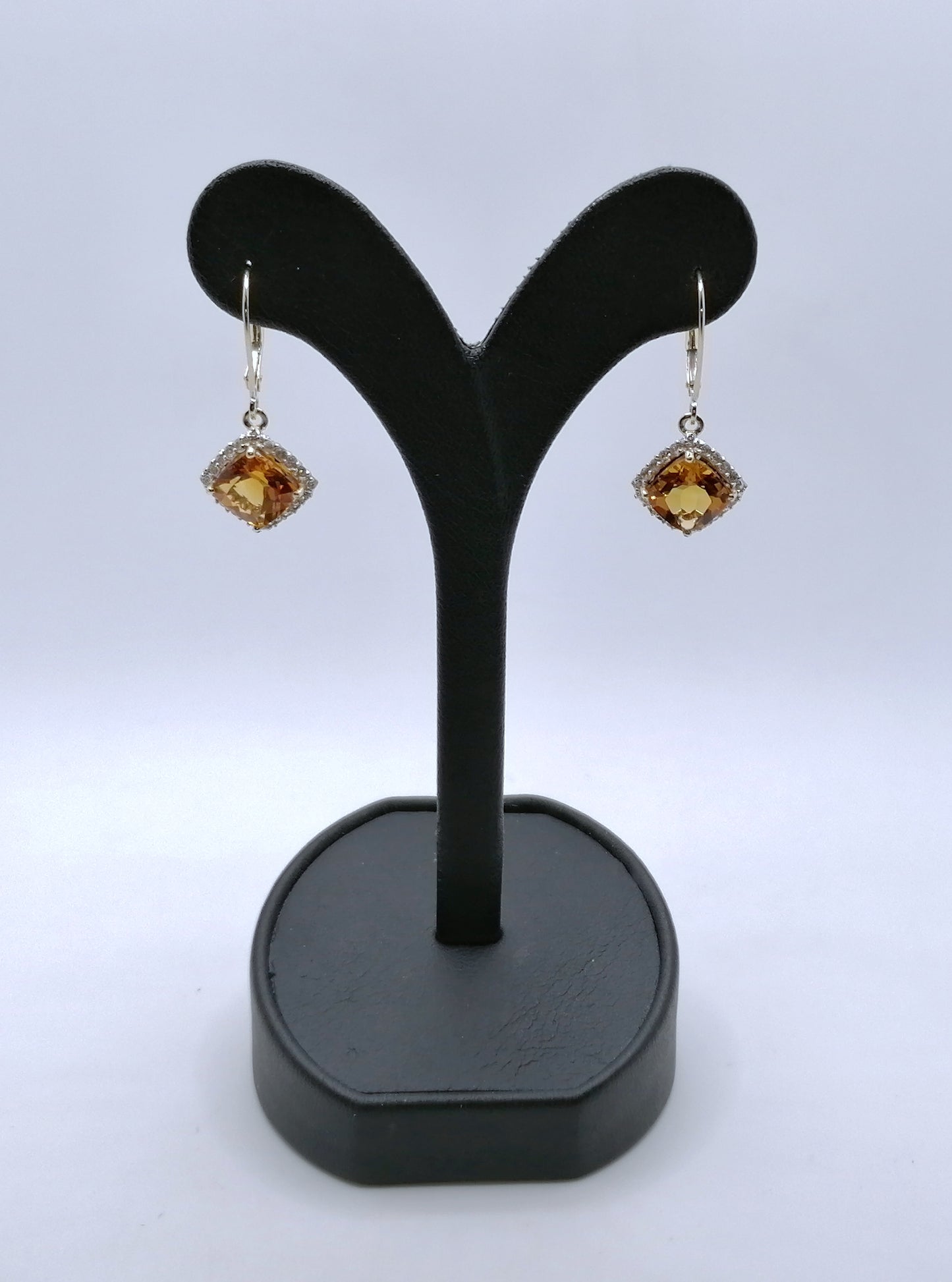 Ohrringe 375er Gold mit Citrin und Zirkon