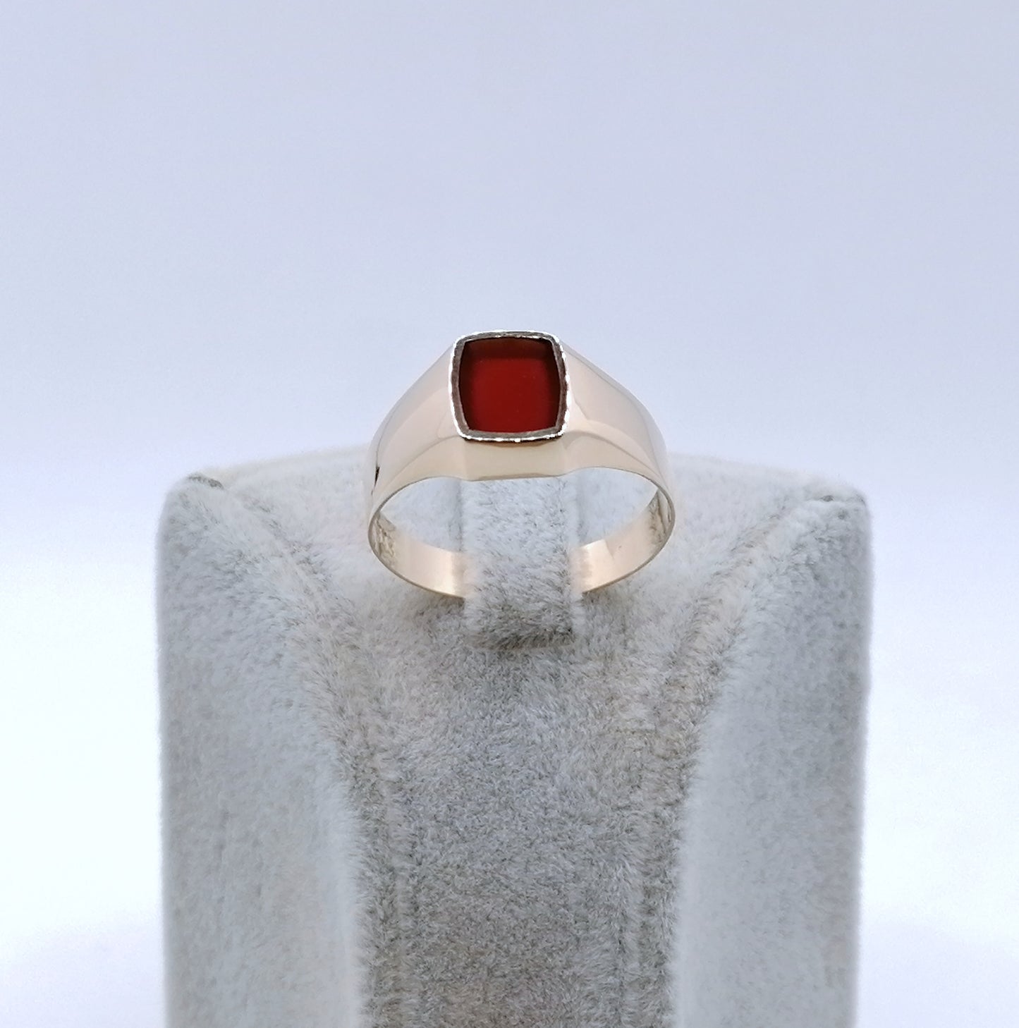 Ring Rotgold 333er mit Karneol Platte Siegelring Gr. 66