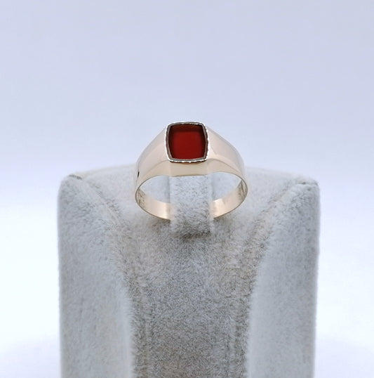 Ring Rotgold 333er mit Karneol Platte Siegelring Gr. 66