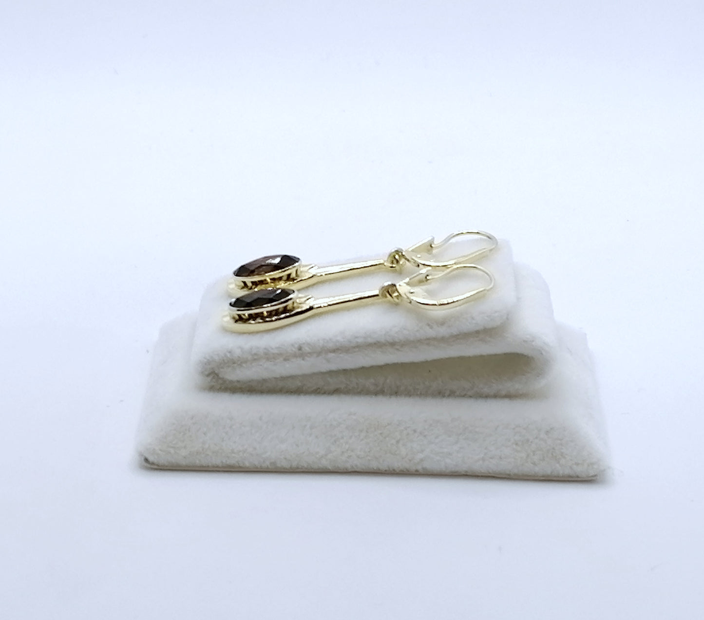 Ohrringe 585er Gold mit Rauchquarz - Ohrhänger