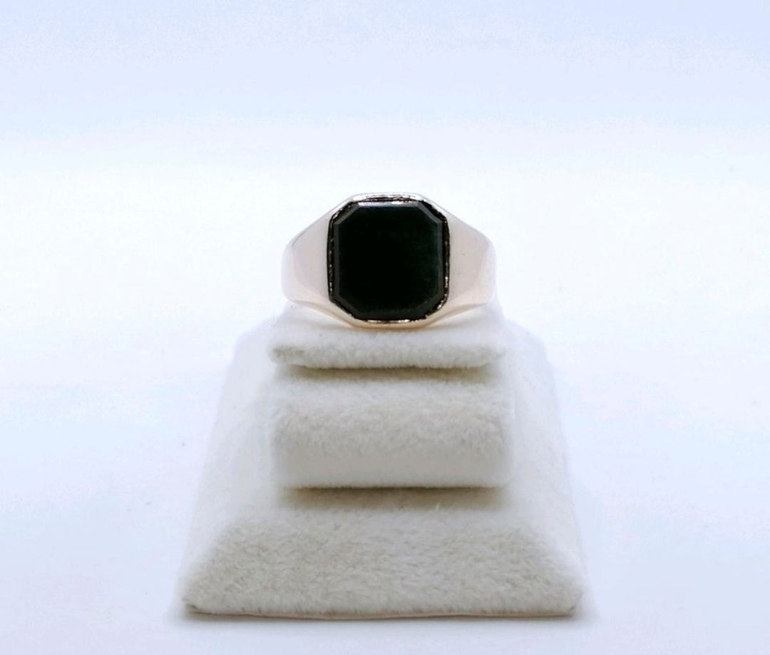 Vintage Ring Gold 585er Siegelring mit Heliotrop Gr. 60