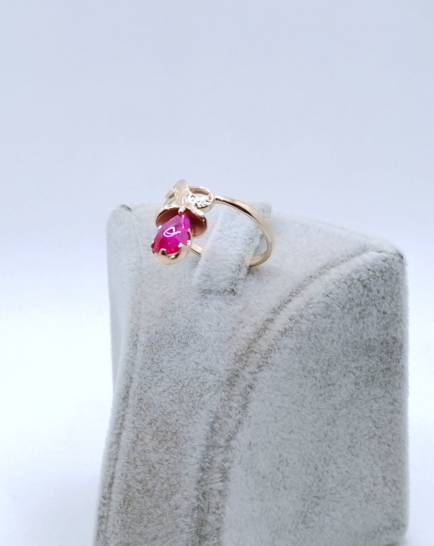 Ring Rotgold 583er Sowjet UdSSR Goldring mit Rubin