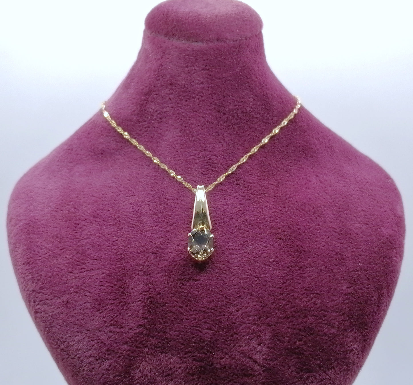 Halskette Gold 333 mit Rauchquarz Anhänger