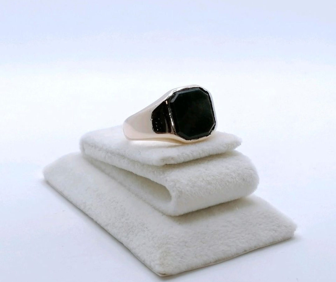 Vintage Ring Gold 585er Siegelring mit Heliotrop Gr. 60