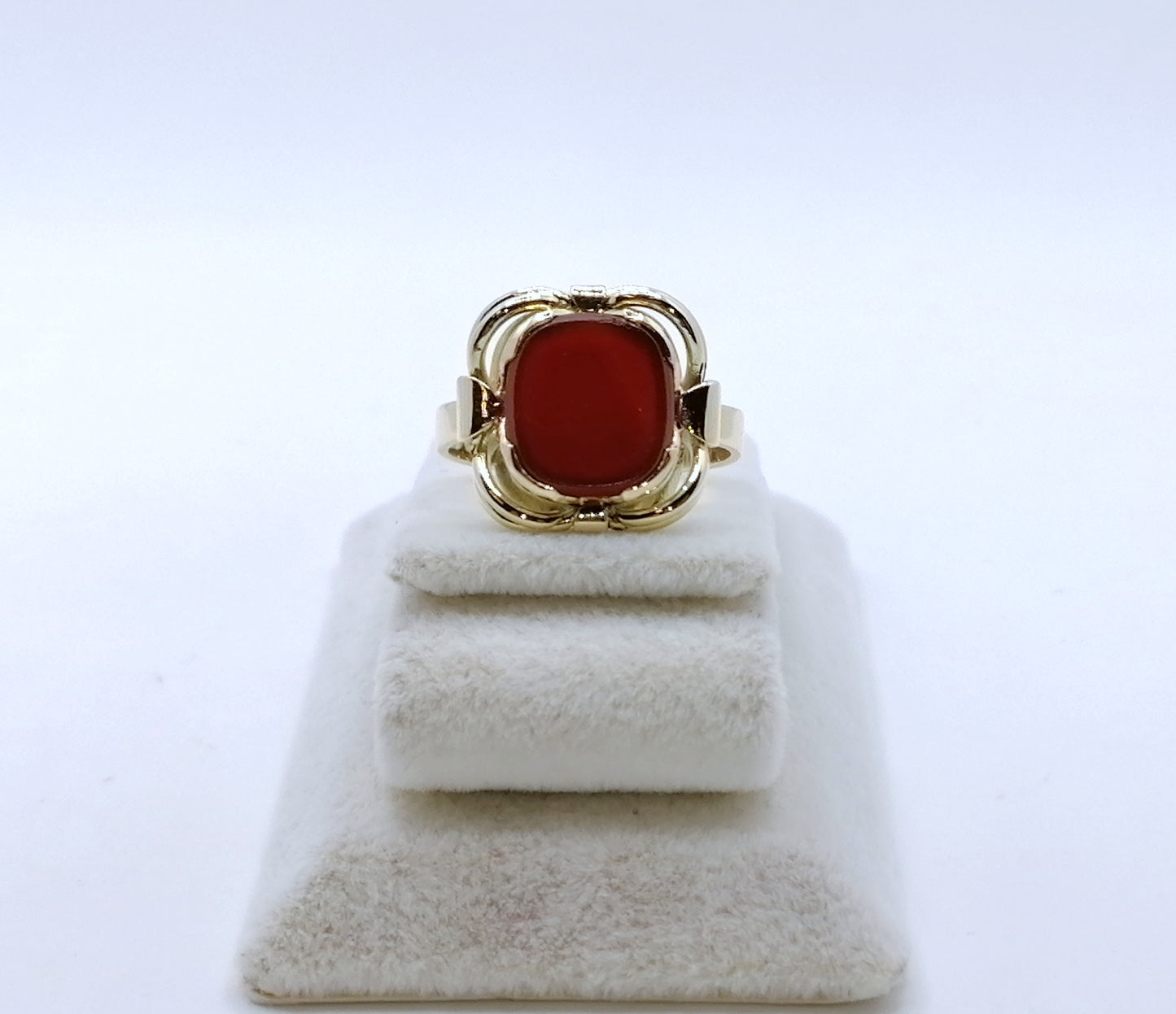 Ring Gold 585er mit Karneol Platte Siegelring Gr. 53