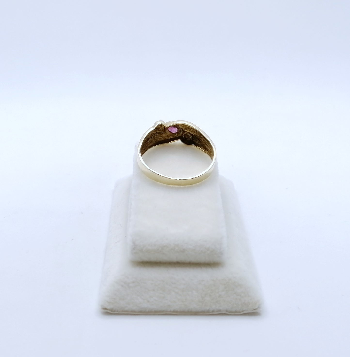 Ring Gold 585er mit Rubin und Diamantsplitter Gr. 60