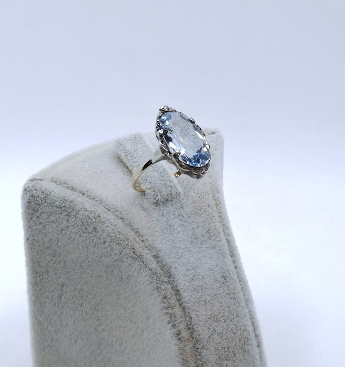 Ring Gold 333er und Silber Art Deco Spinell Damenring Gr. 53