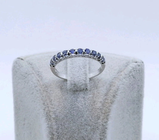 Ring Weißgold 750er mit Saphir Edelsteinen Gr. 55
