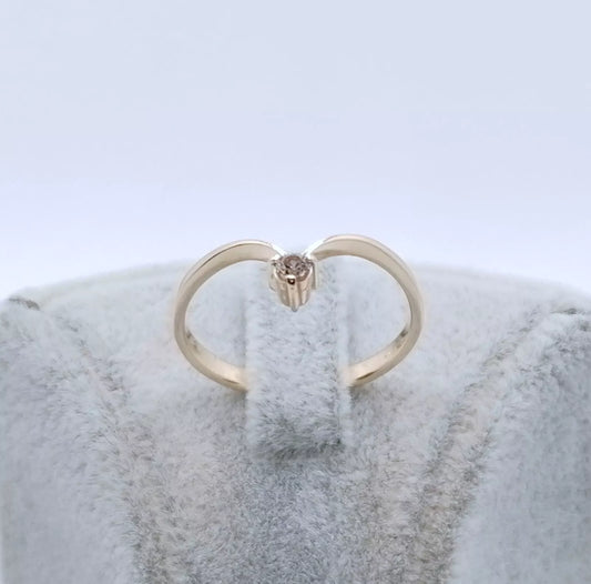 Ring Rotgold 585er mit Zirkon Gr. 57