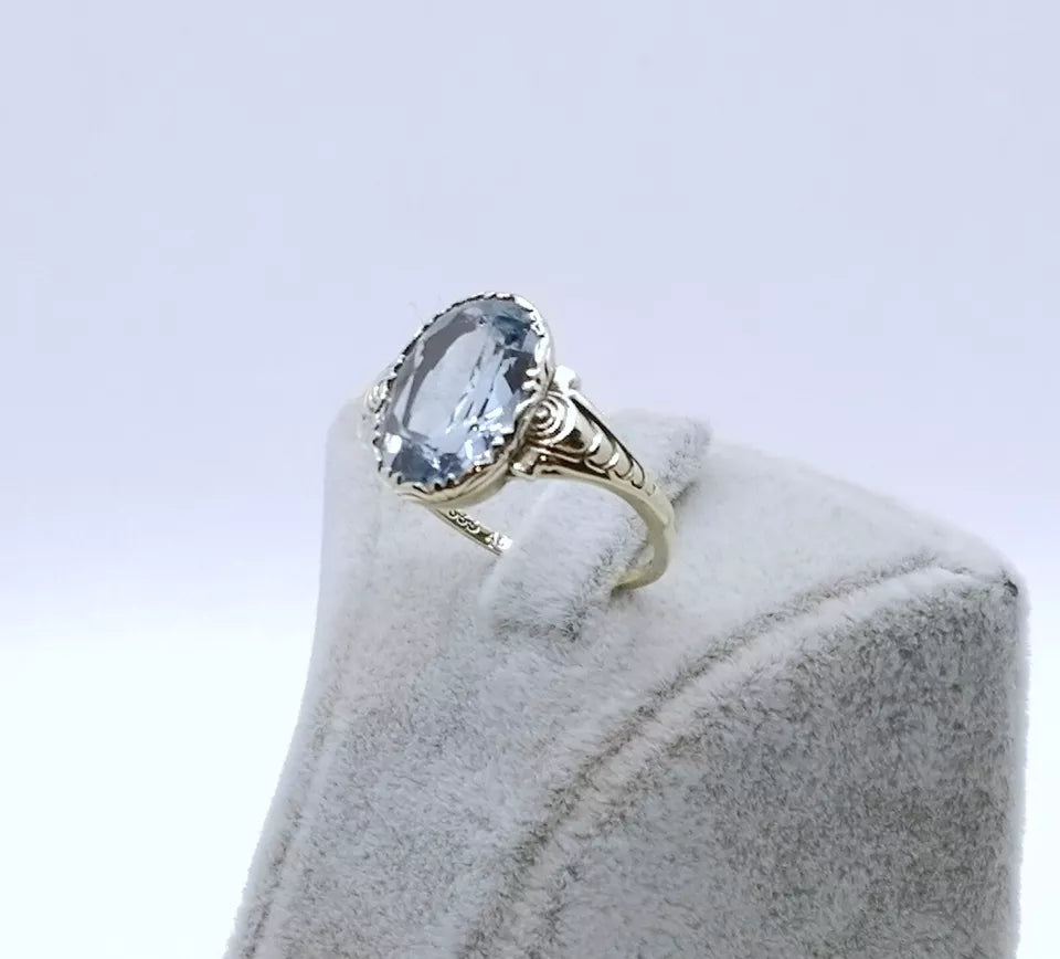 Vintage Ring Gold 333er mit Spinell Gr. 57