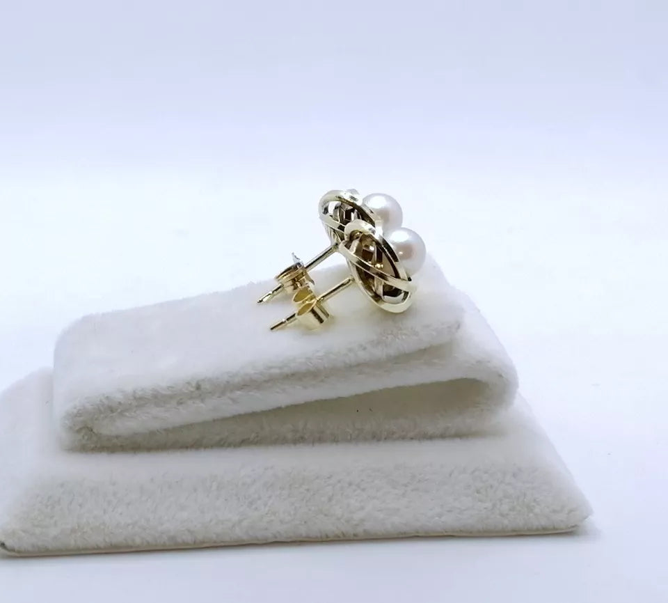 Perlen Ohrringe Gold 585er Ohrstecker