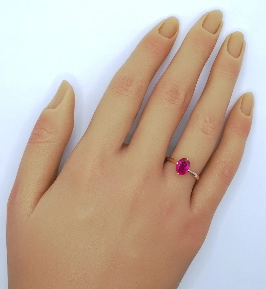Ring Rotgold 583er Sowjet UdSSR Goldring mit Rubin Gr. 53