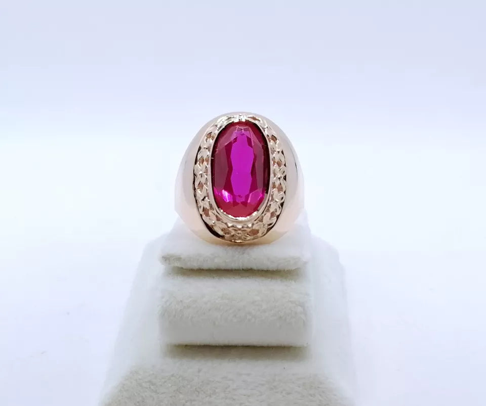 Ring Rotgold 583er Sowjet UdSSR Goldring mit Rubin Gr. 60